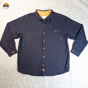 Legendary Whitetails Button-Up Shirt Navy Blue Flannel Long Sleeve Men's Sz 2XL